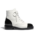 Chanel Crumpled Lambskin Shiny Calf Lace Ups G34954 Y55177 K2711