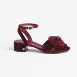 Chanel Sandals Velvet burgundy G45928 B17944 NZP34