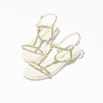 Chanel Sandals Lambskin Metal G46111 X01000 NABFP