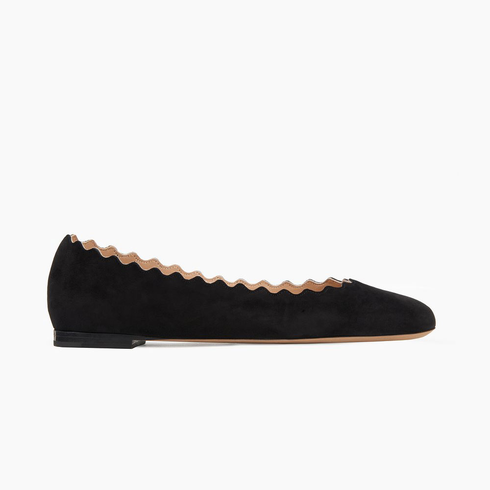 Chloe Lauren Ballerina Shoe In Suede Kidskin CHC15U16001001: Image 1