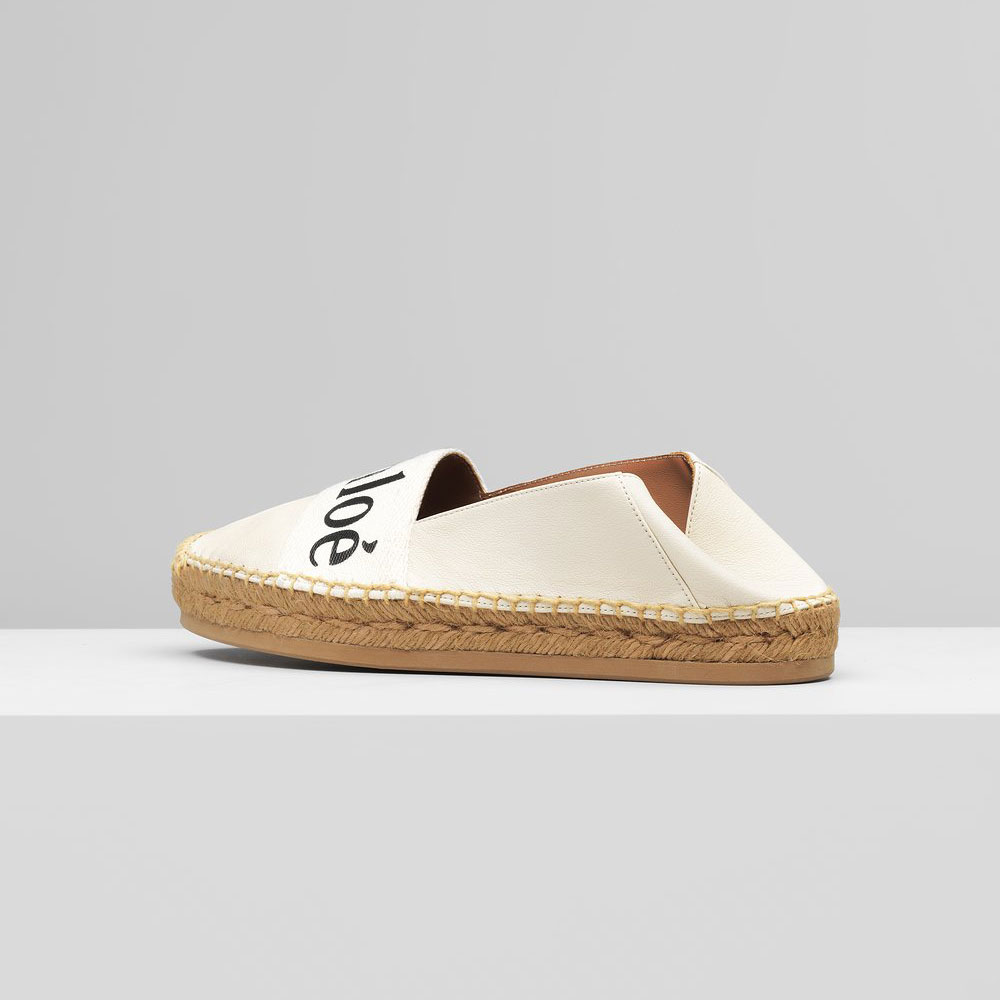 Chloe Woody Espadrilles In Leather Canvas CHC21U447R4101: Image 1