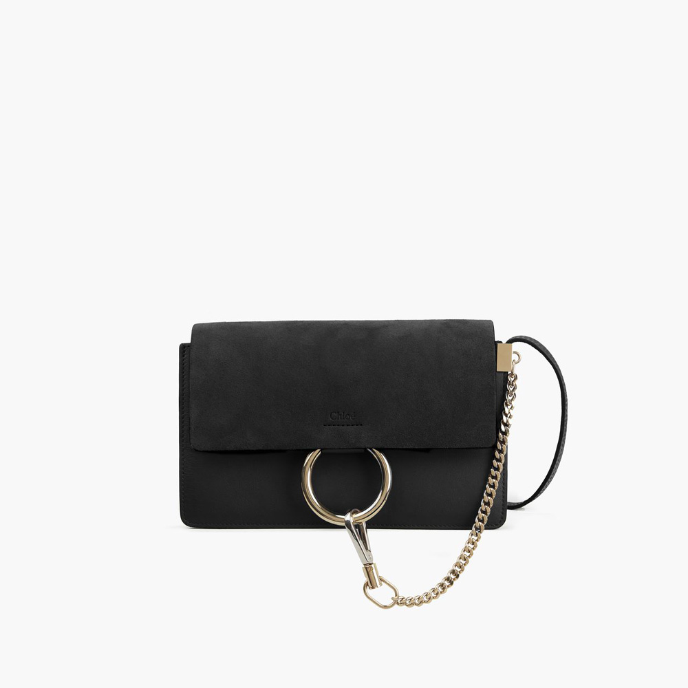 Chloe Faye small shoulder bag Suede smooth calfskin black 3S1127-H2O-001: Image 1