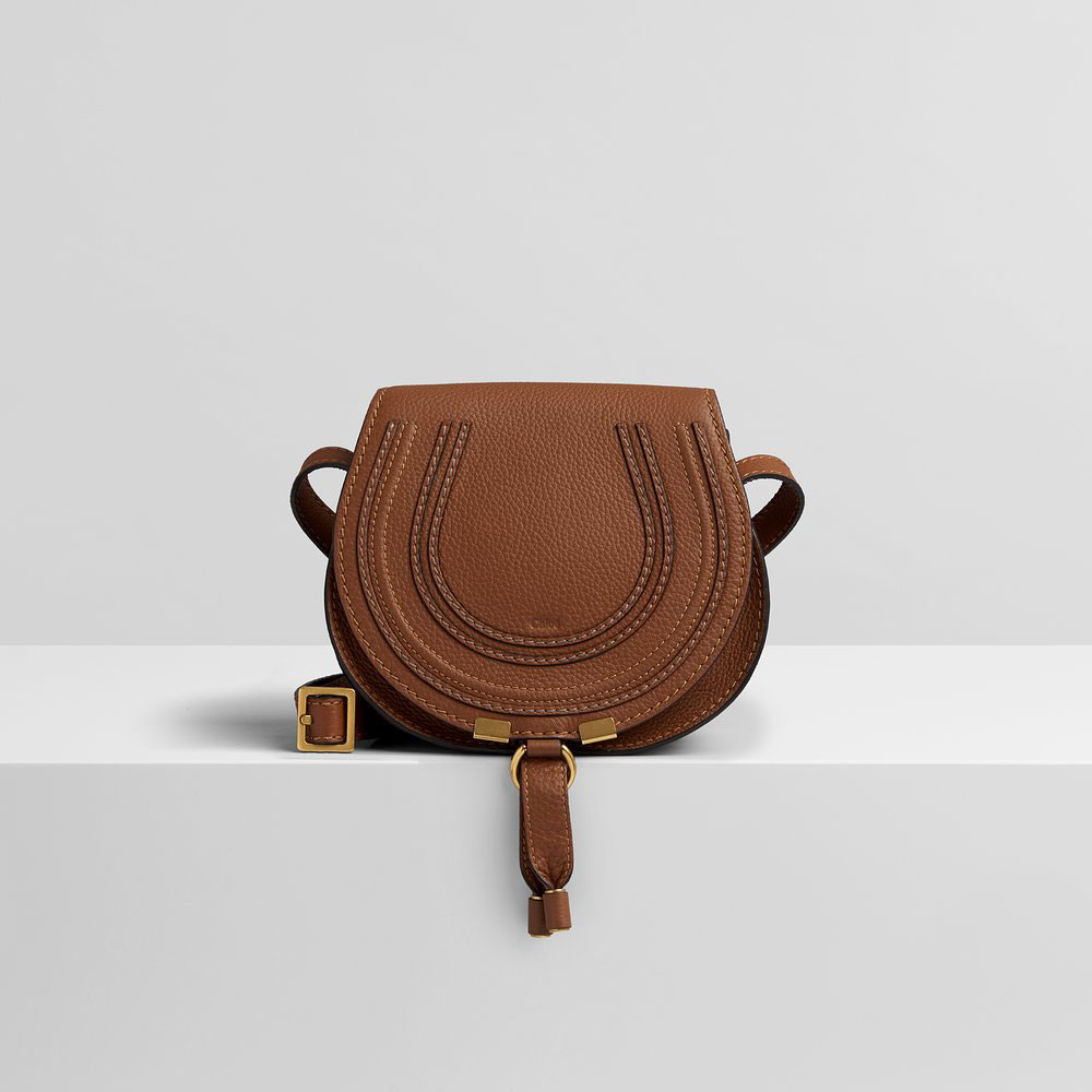 Chloe Marcie Round Saddle Mini Bag In Small Grain Calf CHC11SP58016125M: Image 1