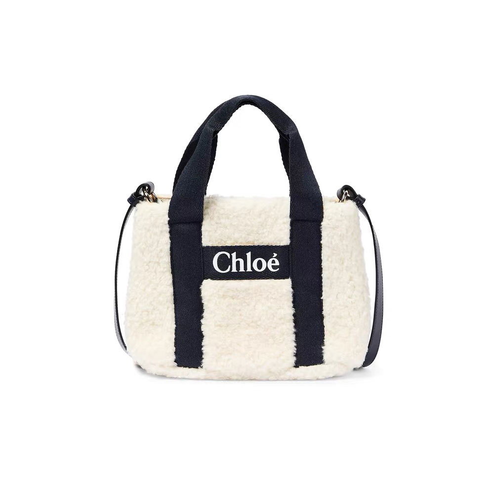 Chloe Small Woody shearling Bag CHC24AS397K8621H: Image 1