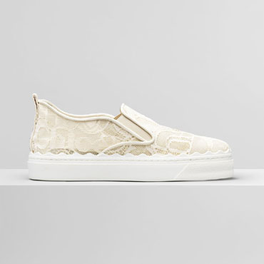 Chloe Lauren Slip On Sneaker In Lace CHC21U421D26J1