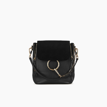 Chloe Small Faye backpack in black calfskin 3S1233-HEU-001