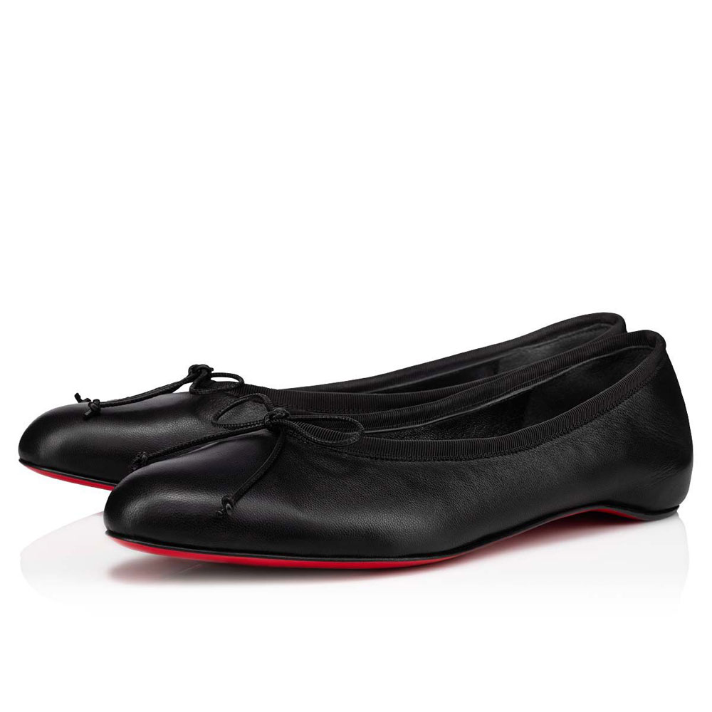 Christian Louboutin Soniettina Black Nappa Ballerina 1221075B439: Image 1