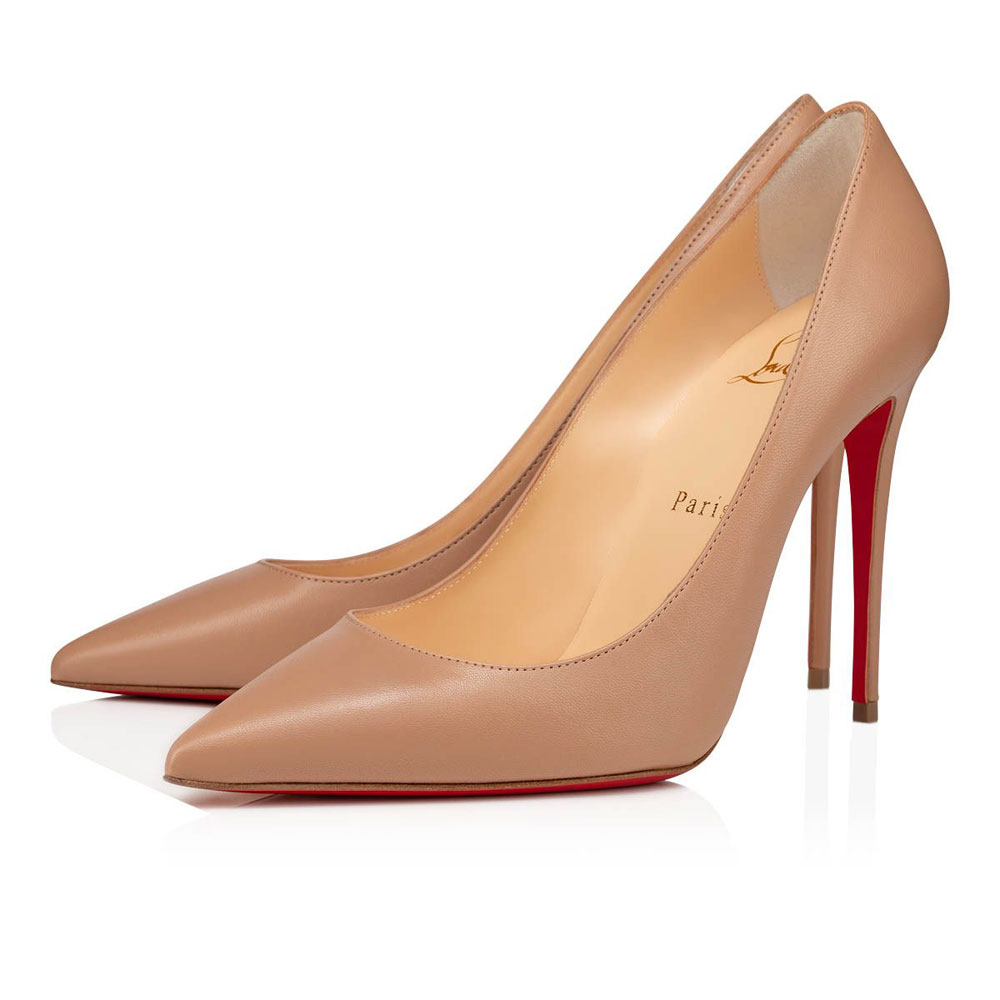 Christian Louboutin Kate 100 Nude Nappa Shiny Pumps 3190048PK1A: Image 1