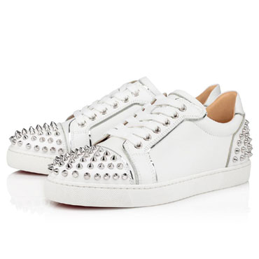 Christian Louboutin Vieira 2 Flat Bianco Silver Calf Sneaker 1201525H924