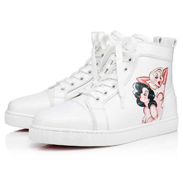 Christian Louboutin Loupin Up Donna White Calf Sneaker 1220245W414