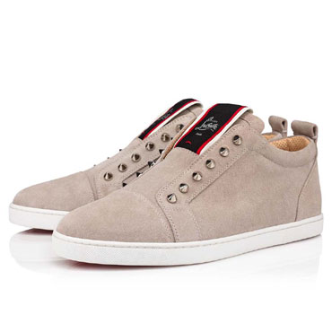 Christian Louboutin Fav Fique A Vontade Grey Leather Sneaker 1220638I123