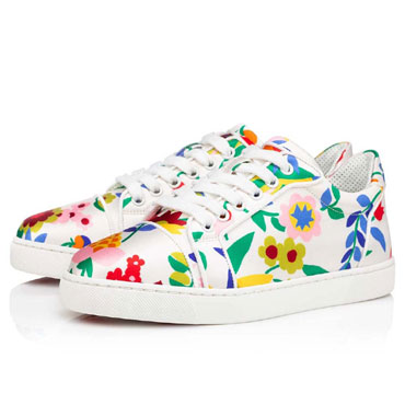 Christian Louboutin Vieira Multicolor Crepe Satin Sneaker 1220738J322