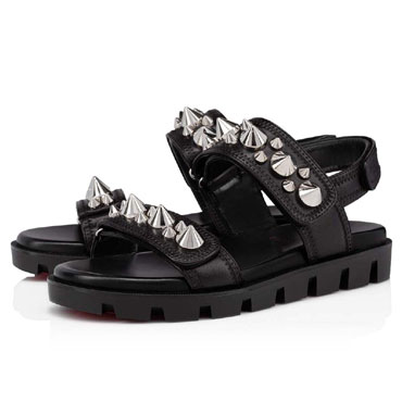 Christian Louboutin Spikita Cool Black Nappa Sandal 1220768BK01