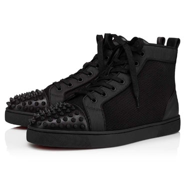 Christian Louboutin Varsilou Spikes Black Calf Sneaker 1220858BK01