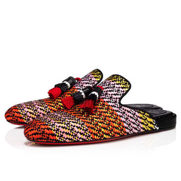 Christian Louboutin Coolito Sun Multicolor Raffia Slipper 1220903M026