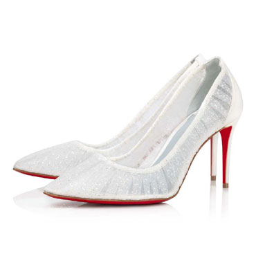 Christian Louboutin Kate Draperia 85mm White Net Pumps 1221081T141