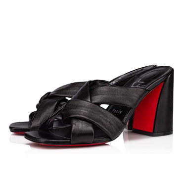 Christian Louboutin Dispo Club 85mm Black Nappa Sandal 1221102B439