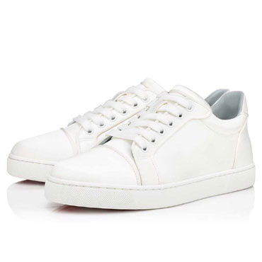 Christian Louboutin Vieira White Crepe Satin Sneaker 1221273W202