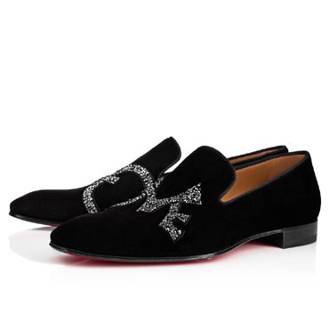 Christian Louboutin Dandylove Strass Flat Hematite Loafer 3180736B182