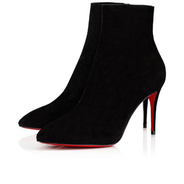 Christian Louboutin Eloise Booty 85mm Black Veau Velours Boots 3180748BK01