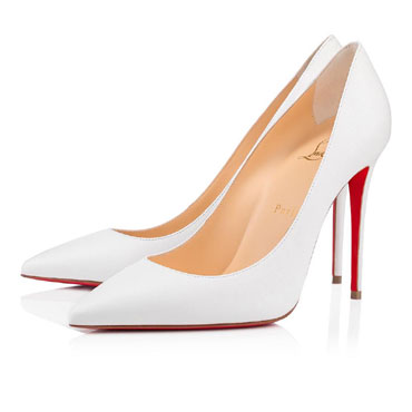 Christian Louboutin Kate 100 Bianco Leather Pumps 3190048W222