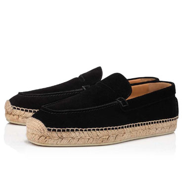 Christian Louboutin Paquepapa Flat Black Calf Espadrille 3210514BK01