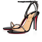 Christian Louboutin So Me 100 Black Silver Kid Pumps 1200129BK65