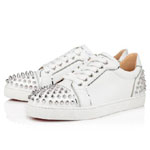 Christian Louboutin Vieira 2 Flat Bianco Silver Calf Sneaker 1201525H924