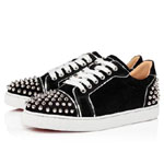 Christian Louboutin Vieira 2 Black Silver Veau Velours Sneaker 1201527BK65