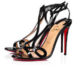 Christian Louboutin Double L Sandal 100 Black Patent Pumps 1210097BK01