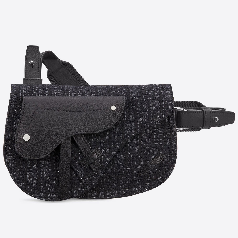 Saddle Pouch Black Dior Oblique Jacquard 1ADPO095YKY H00N: Image 1