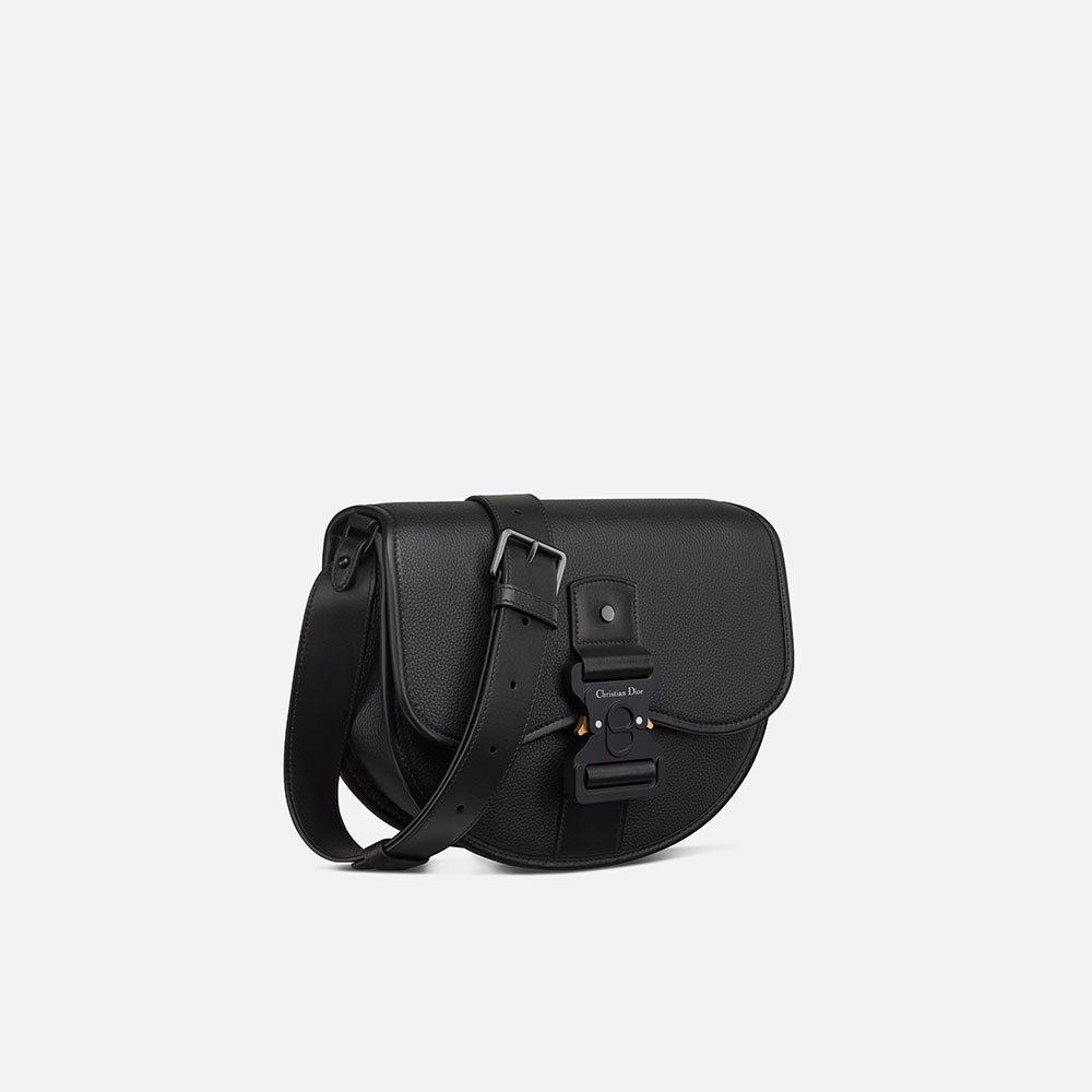 Dior Gallop Bag with Strap Black Grained Calfskin 1ADPO255LAC H00N: Image 2