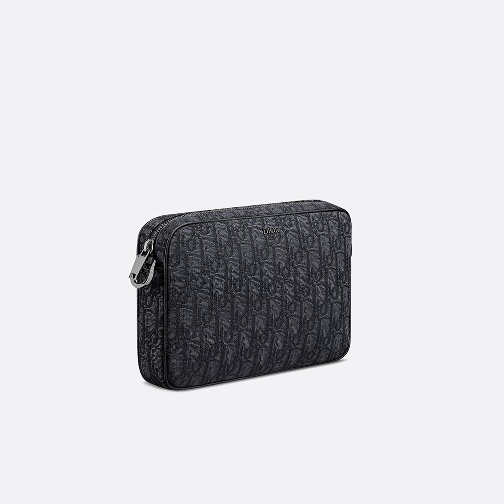 Saddle Triple Pouch Black Dior Oblique Jacquard 1ADPO276YKY H03E: Image 2