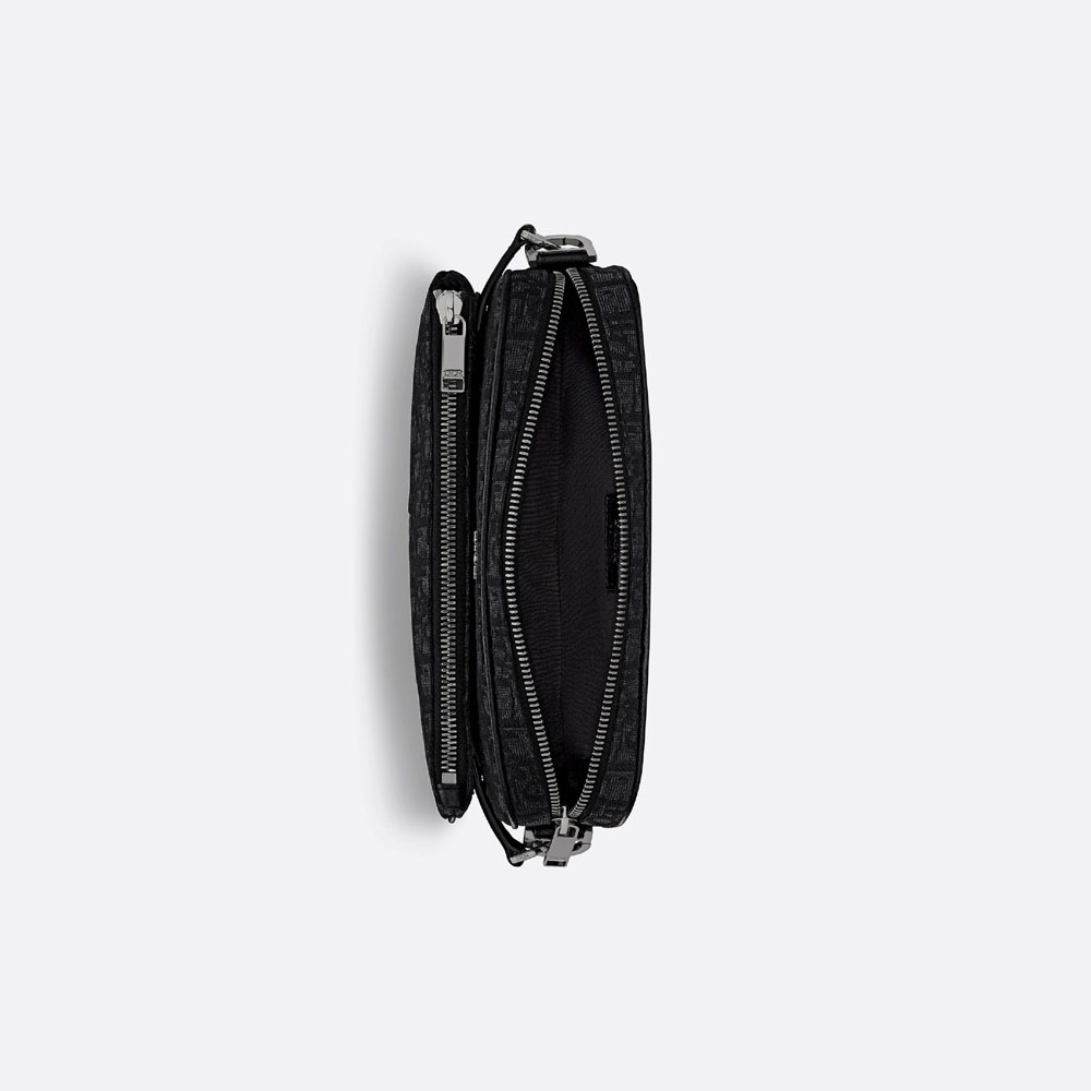 Saddle Triple Pouch Black Dior Oblique Jacquard 1ADPO276YKY H03E: Image 3