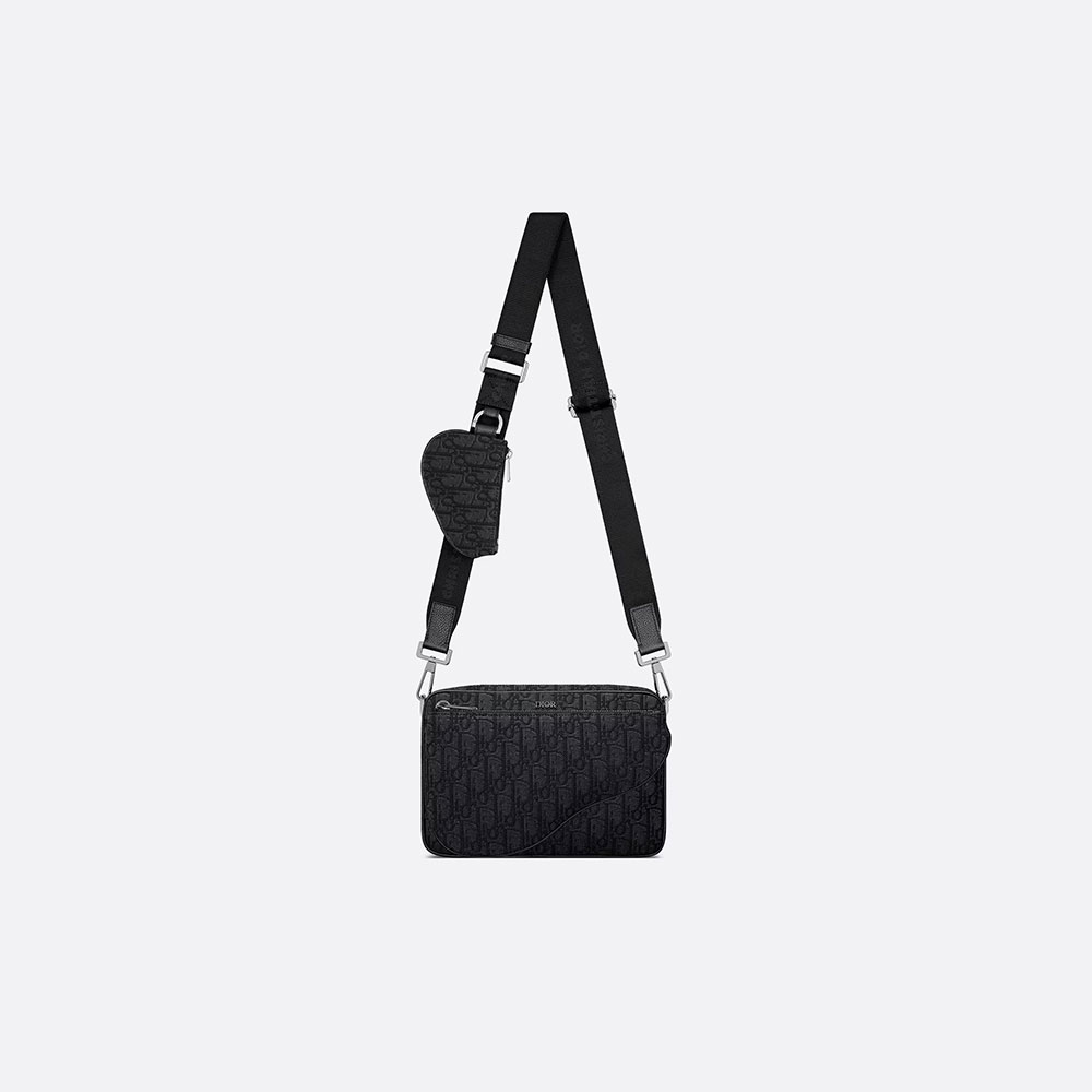 Saddle Triple Pouch Black Dior Oblique Jacquard 1ADPO276YKY H03E: Image 4