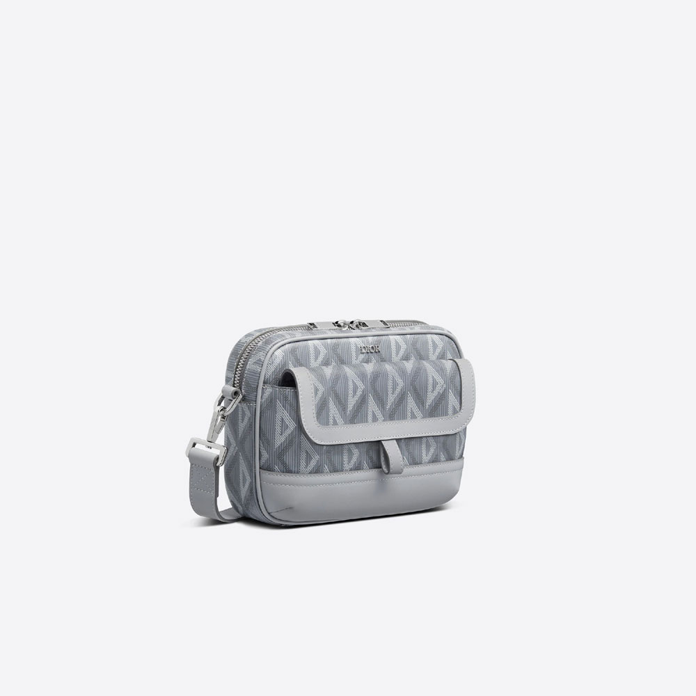 Dior Hit The Road Messenger Pouch CD Diamond Canvas Calfskin 1ESPO063CDP H42E: Image 2