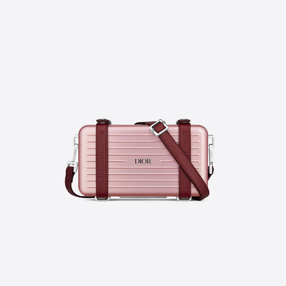 Dior And Rimowa Personal Pouch Pink Aluminum Grained 2DRCA295YWT H30E: Image 1