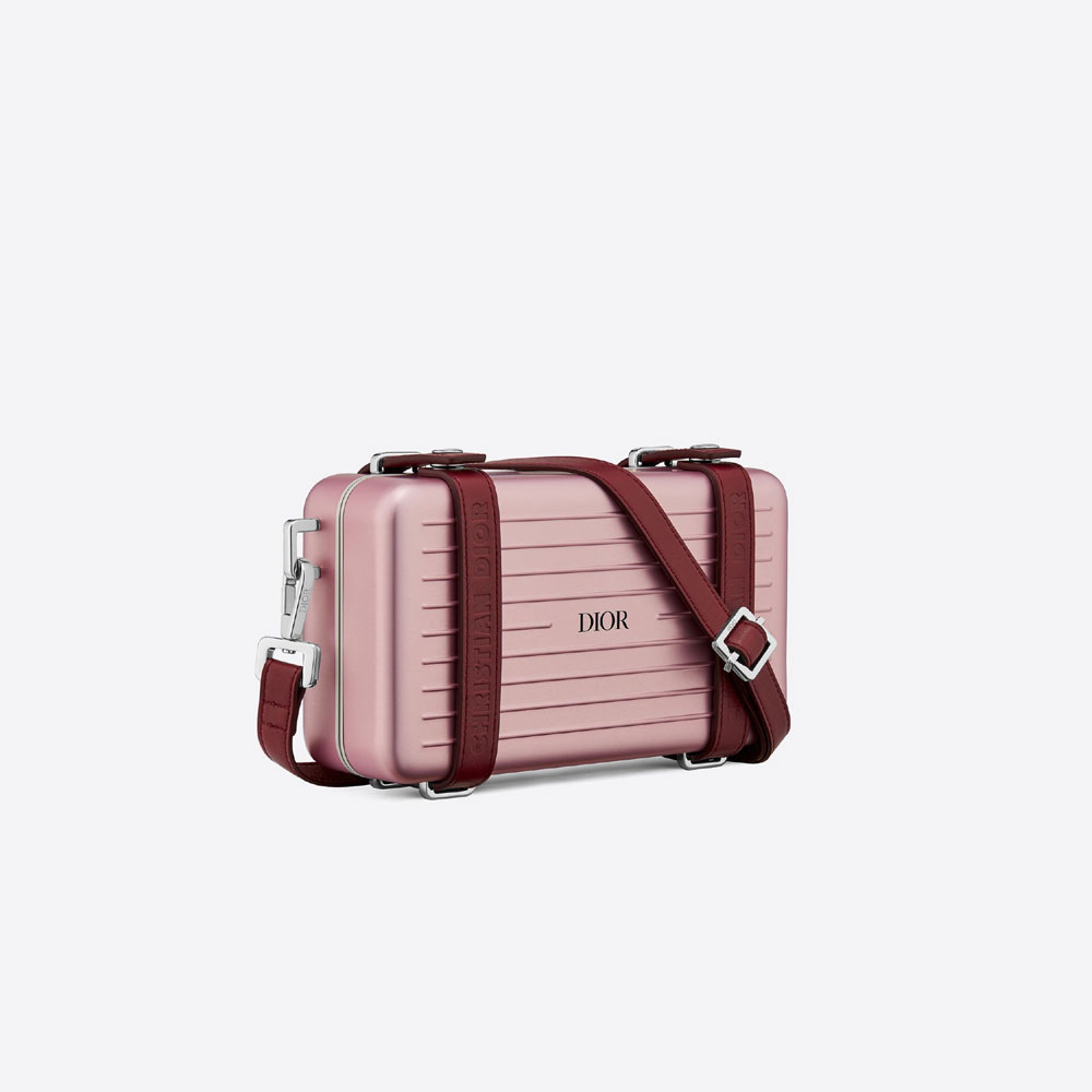 Dior And Rimowa Personal Pouch Pink Aluminum Grained 2DRCA295YWT H30E: Image 2