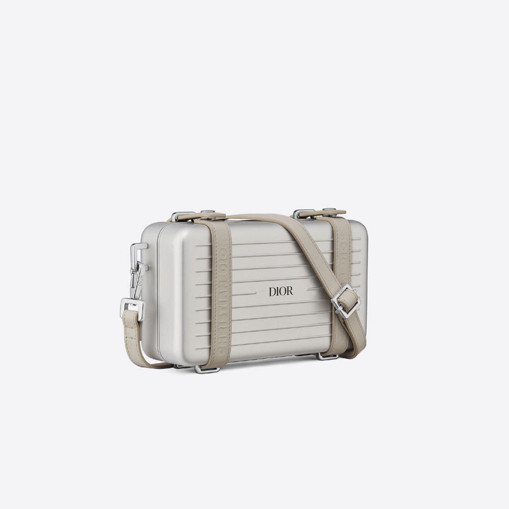 Dior And Rimowa Personal Pouch Gray Aluminum Calfskin 2DRCA295YWT H31E: Image 2