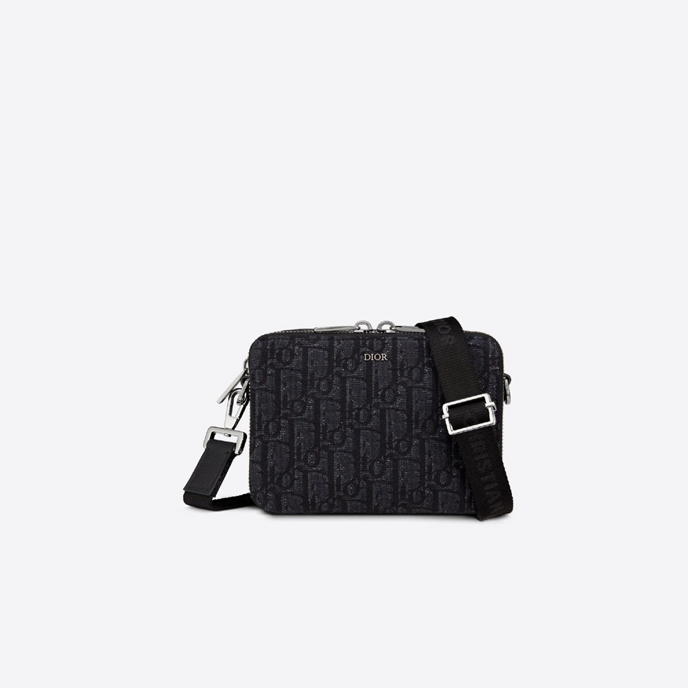 Pouch With Shoulder Strap Black Dior Oblique Jacquard 2OBBC119YSE H03E: Image 1