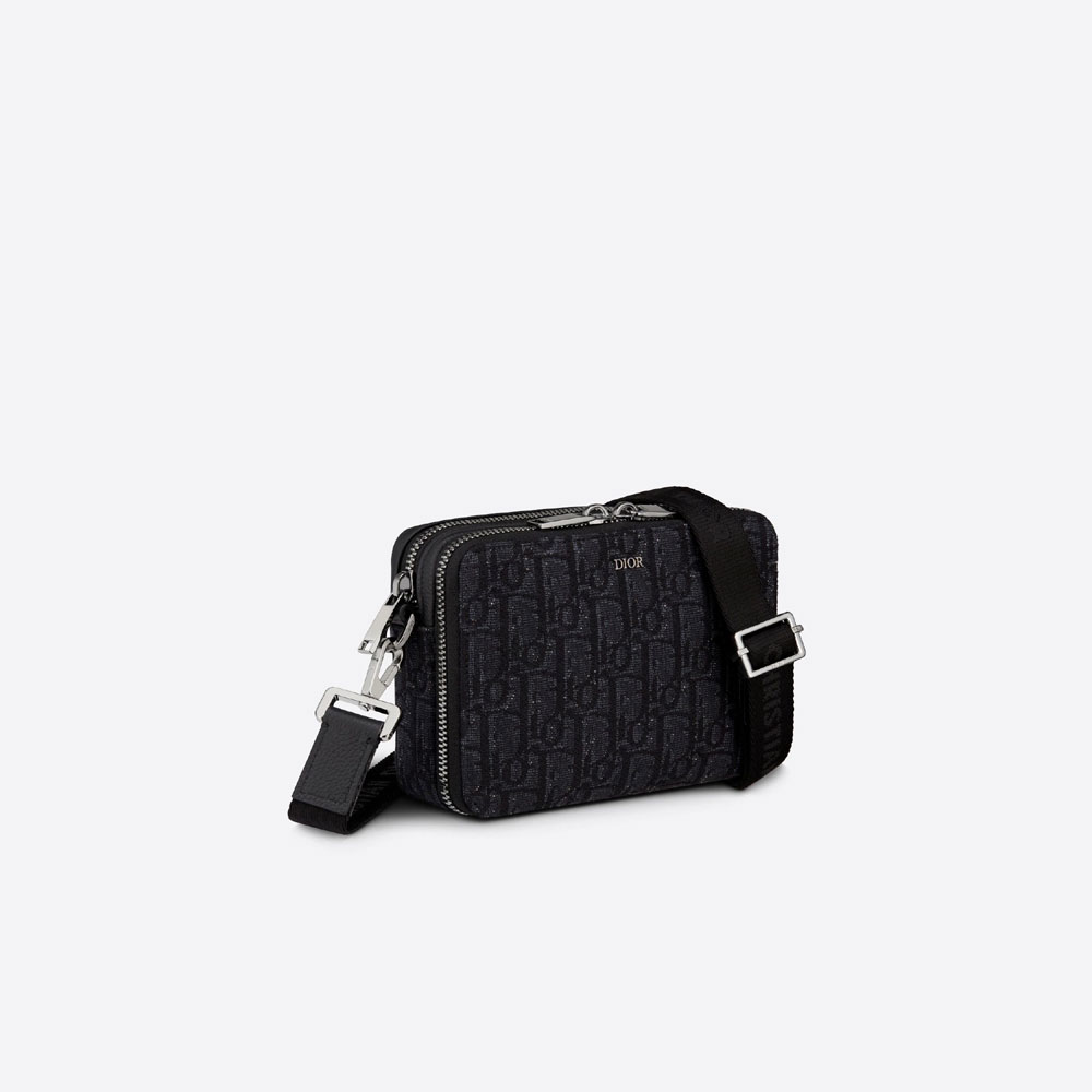 Pouch With Shoulder Strap Black Dior Oblique Jacquard 2OBBC119YSE H03E: Image 2