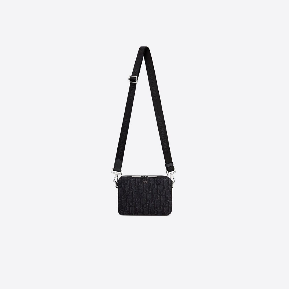 Pouch With Shoulder Strap Black Dior Oblique Jacquard 2OBBC119YSE H03E: Image 3