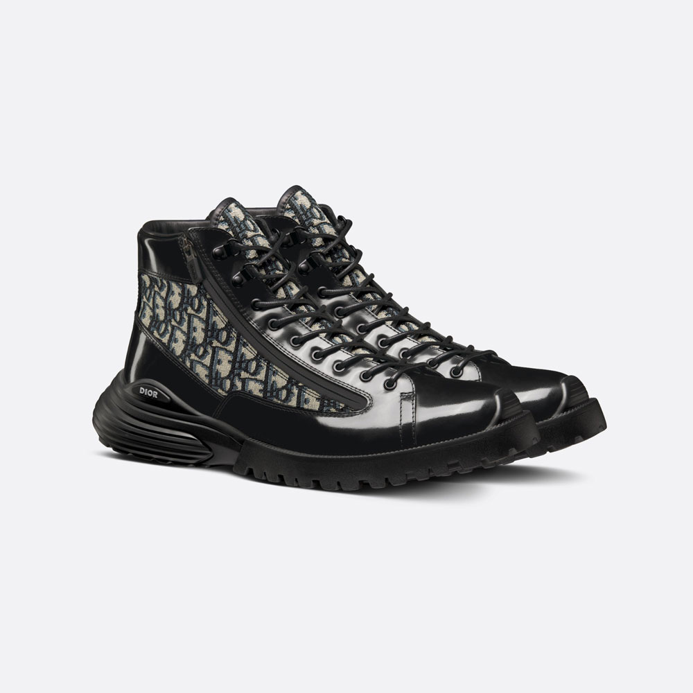 Dior Combat Ankle Boot Black Polished Calfskin 3BO337ZXF H961: Image 1