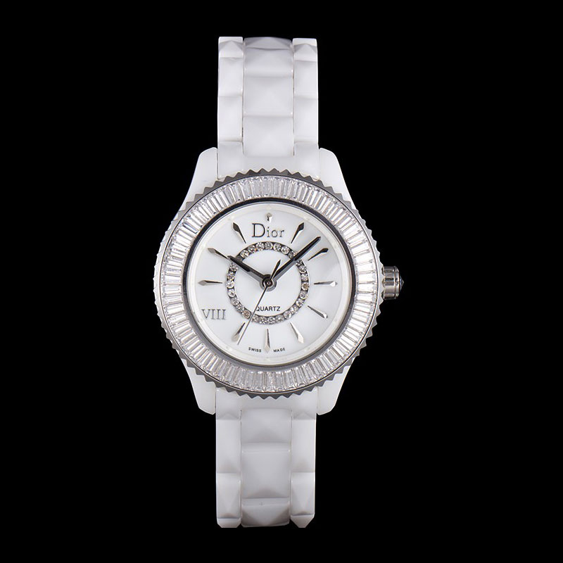 Christian Dior VIII Baguette Cut White Diamonds with Diamond Encrusted Dial DIOR6163: Image 1