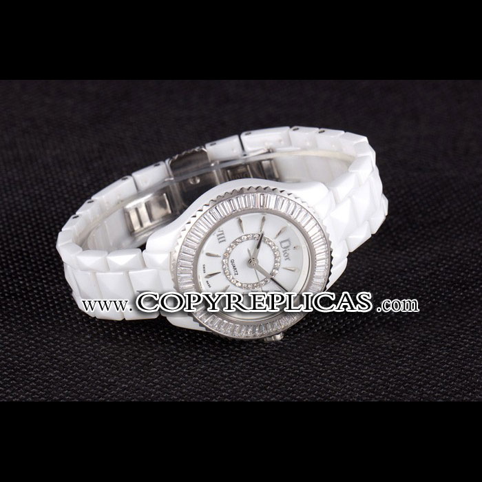 Christian Dior VIII Baguette Cut White Diamonds with Diamond Encrusted Dial DIOR6163: Image 2