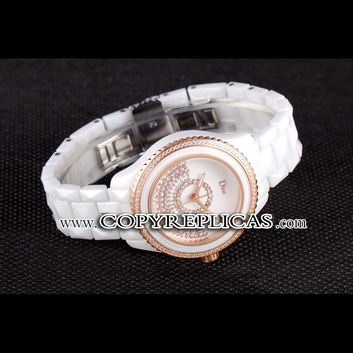 Dior VIII Grand Bal Rose Gold Bezel White Bracelet DIOR6164: Image 2