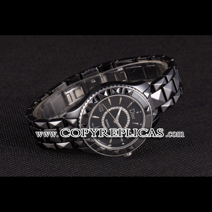 Dior VIII Ceramic Black Bezel Black Bracelet DIOR6166: Image 2