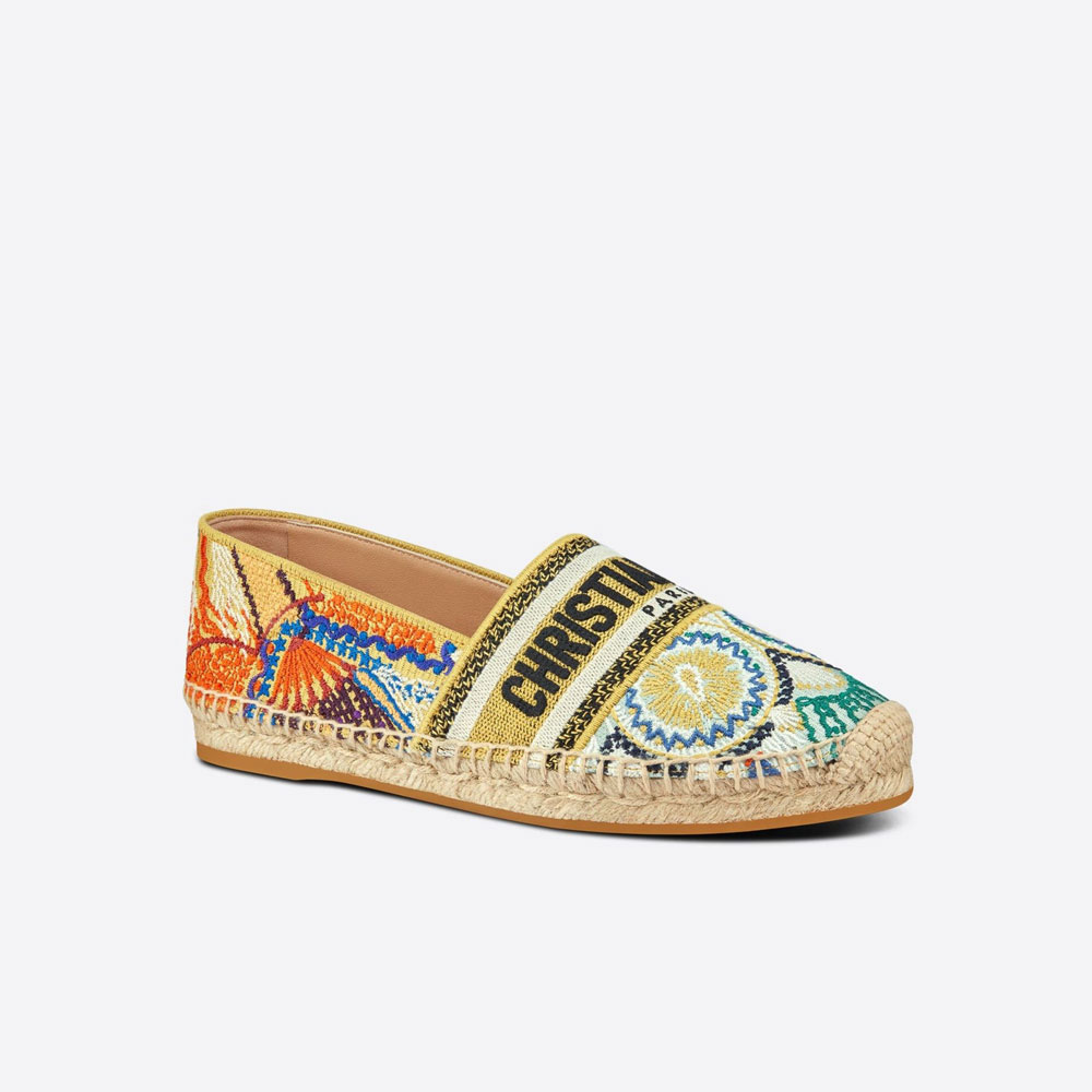 Dior Granville Espadrille Turquoise Embroidered Cotton KCB585LUE S26B: Image 1