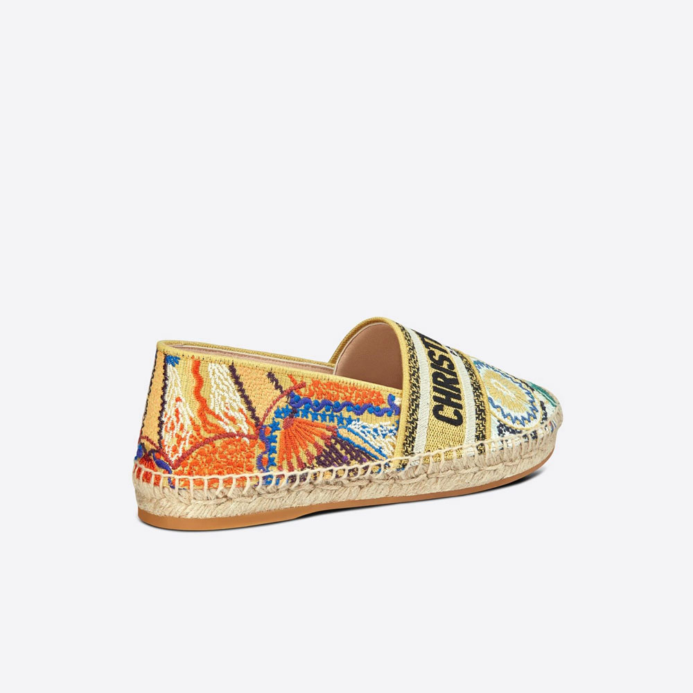 Dior Granville Espadrille Turquoise Embroidered Cotton KCB585LUE S26B: Image 2