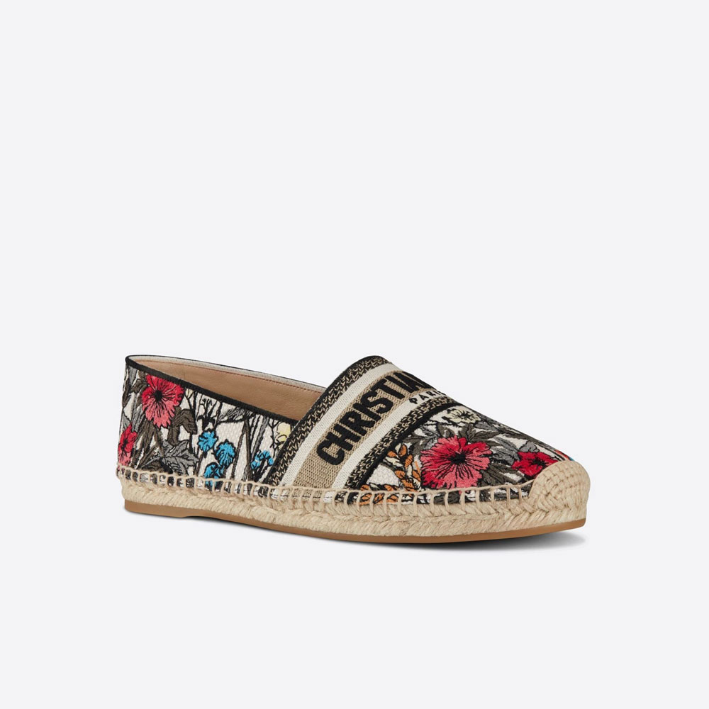 Dior Granville Espadrille Mille Fleurs Embroidered Cotton KCB585MLE S89Z: Image 1